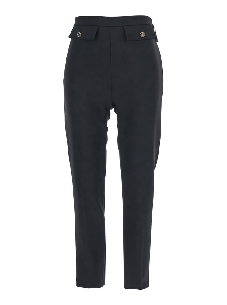 black trousers with flap pockets by Selfnex