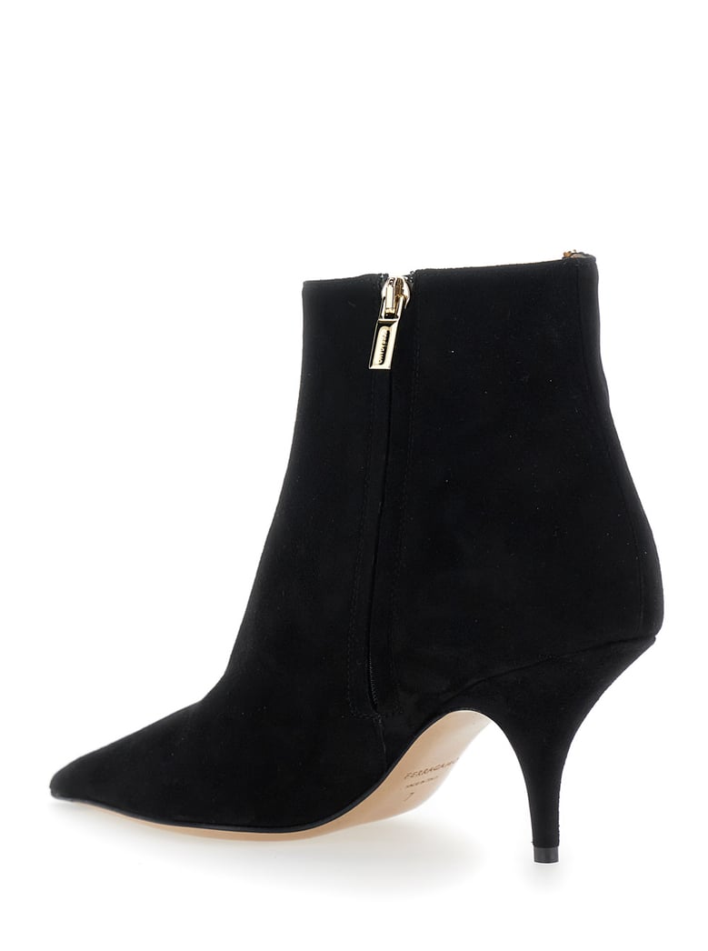 black ankle boots with cut-out detail by Selfnex