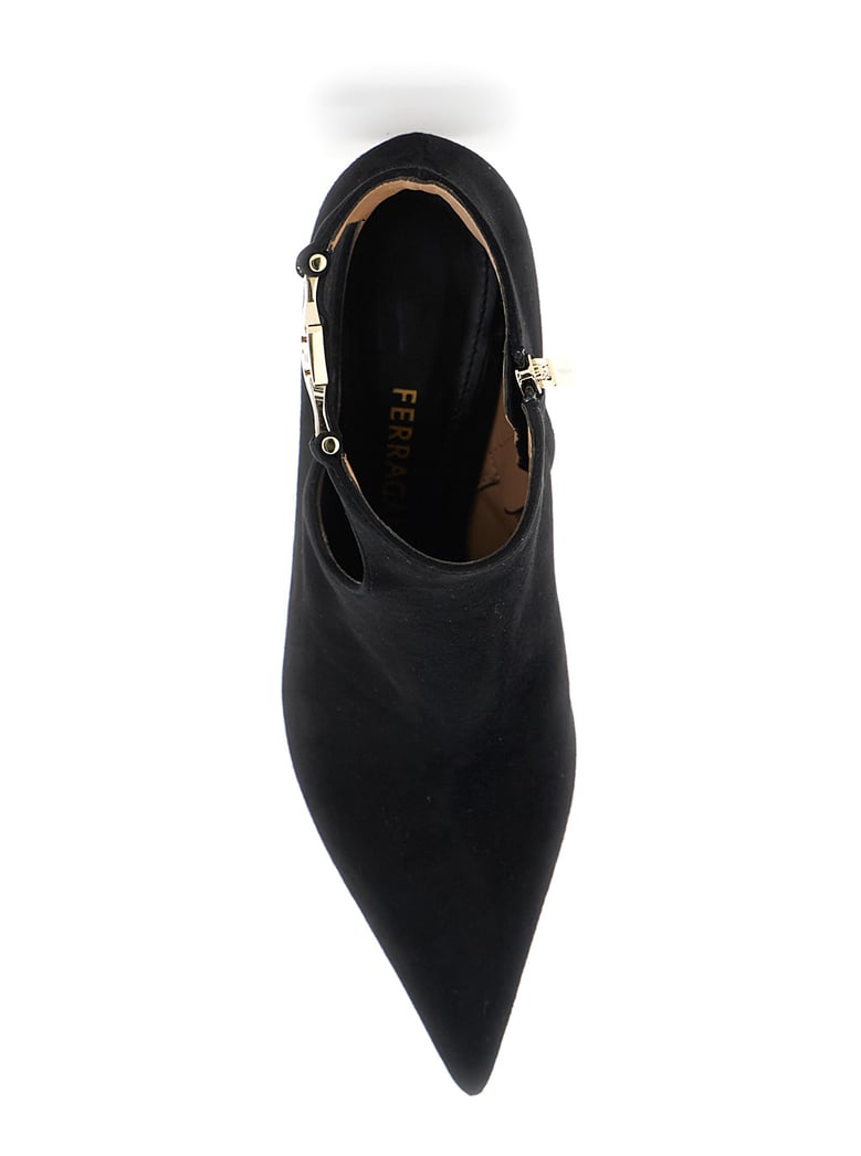 black ankle boots with cut-out detail by Selfnex