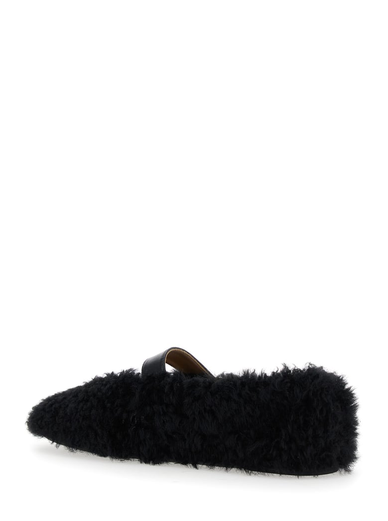 shearling ballerinas with buckle closure by Selfnex