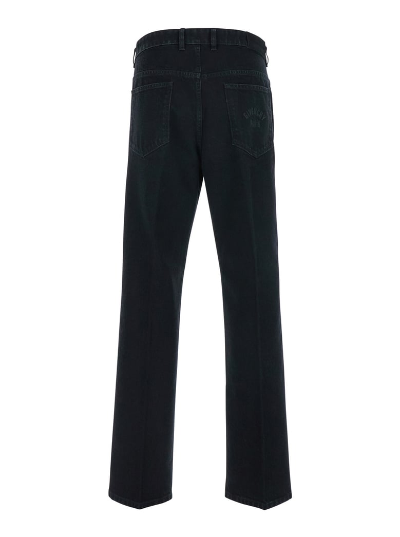 black denim jeans with belt loops by Selfnex
