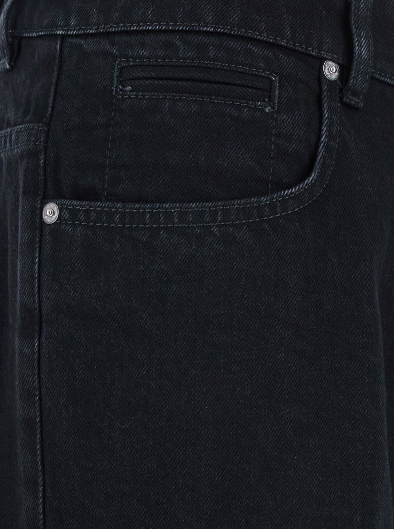 black denim jeans with belt loops by Selfnex