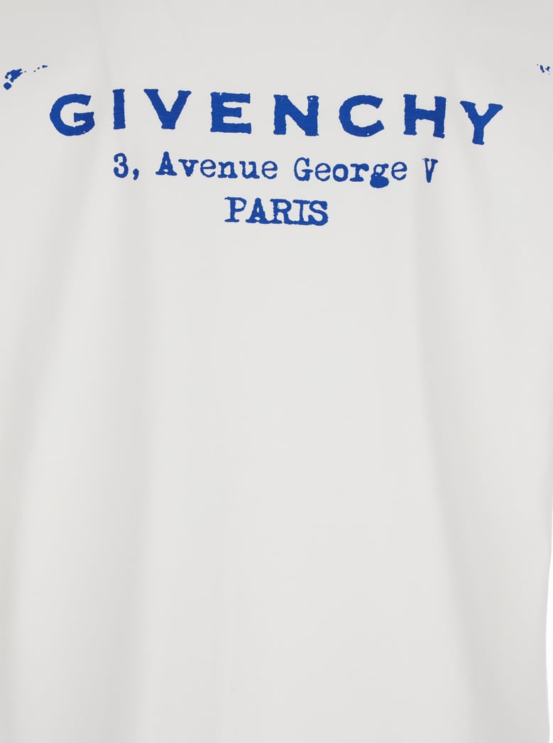 white crewneck t-shirt with rear logo by Selfnex