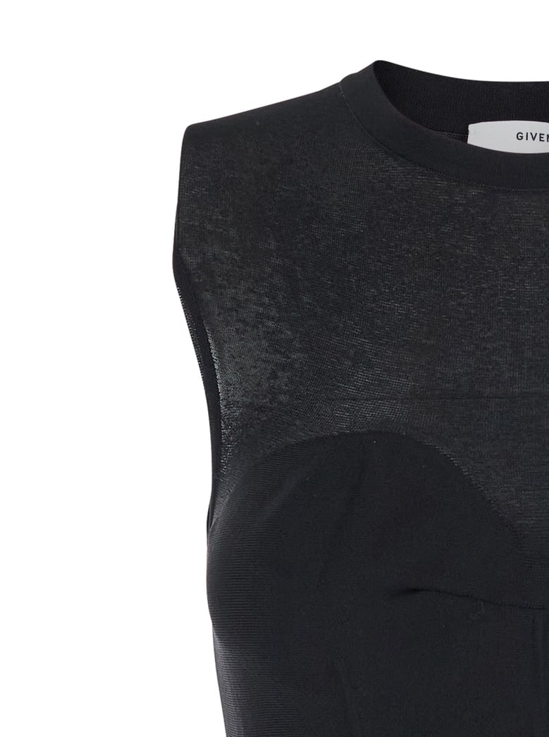 black crew neck dress with flared skirt by Selfnex