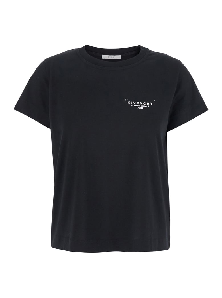black crewneck t-shirt with logo by Selfnex