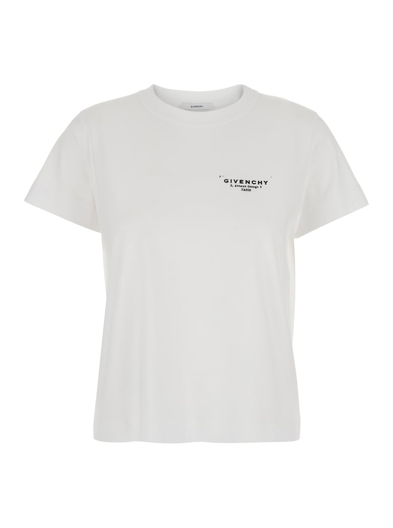 white crewneck t-shirt with logo detail by Selfnex
