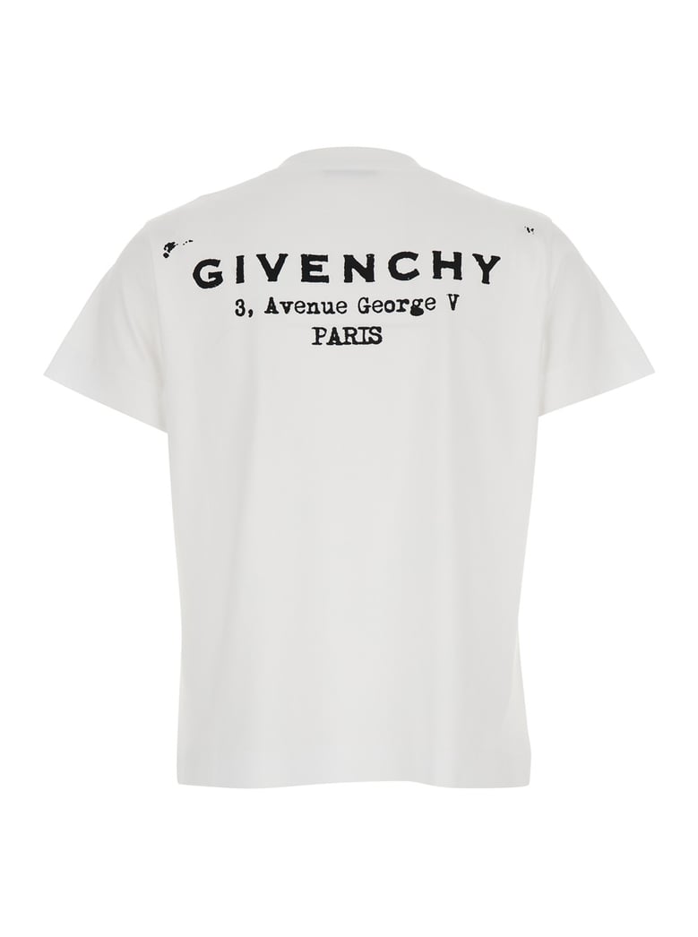 white crewneck t-shirt with logo detail by Selfnex