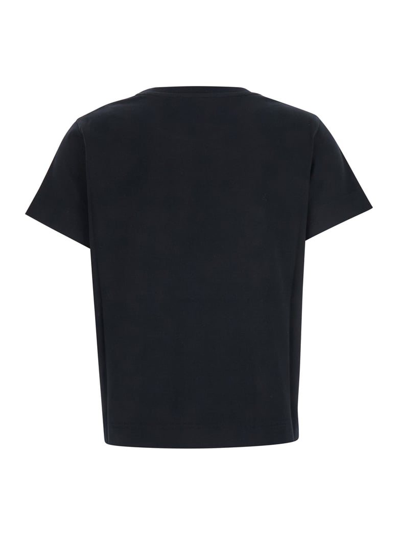 black cotton t-shirt with logo by Selfnex