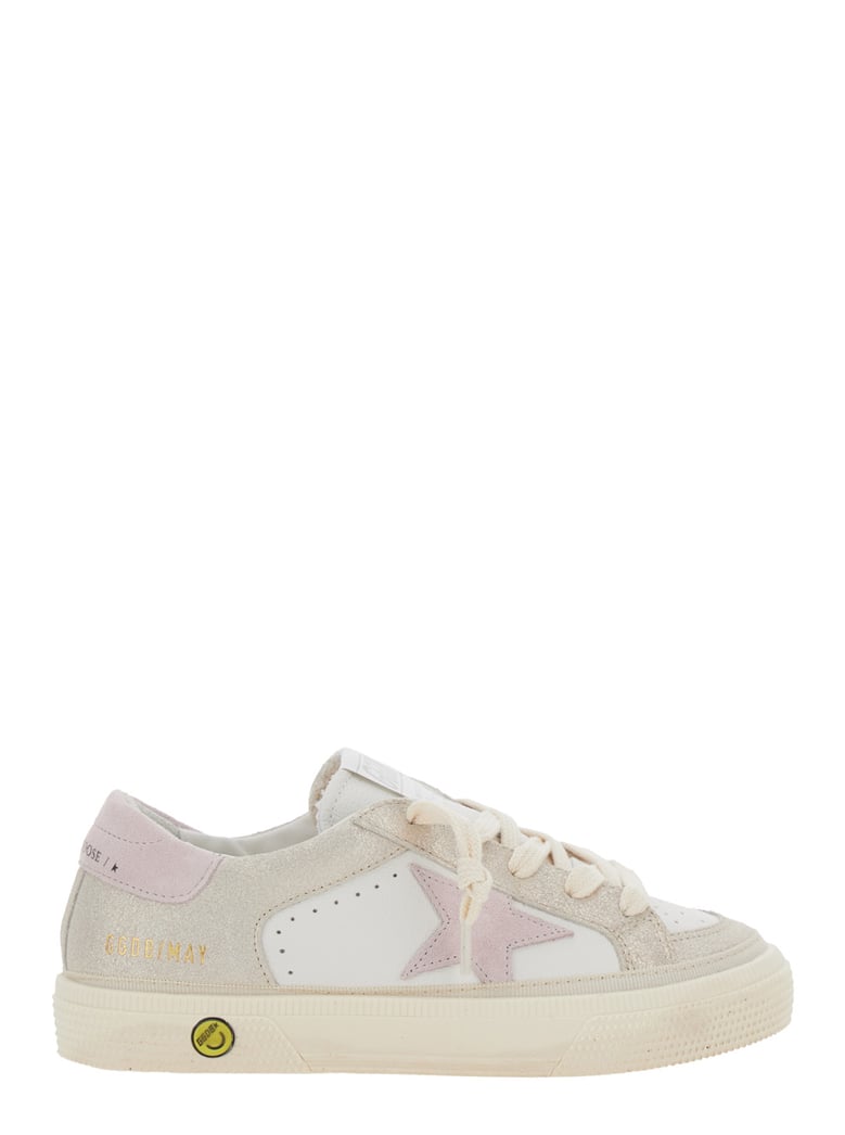white low top sneakers with logo and star detail by Selfnex