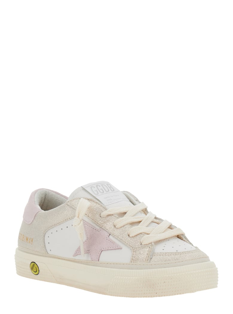 white low top sneakers with logo and star detail by Selfnex