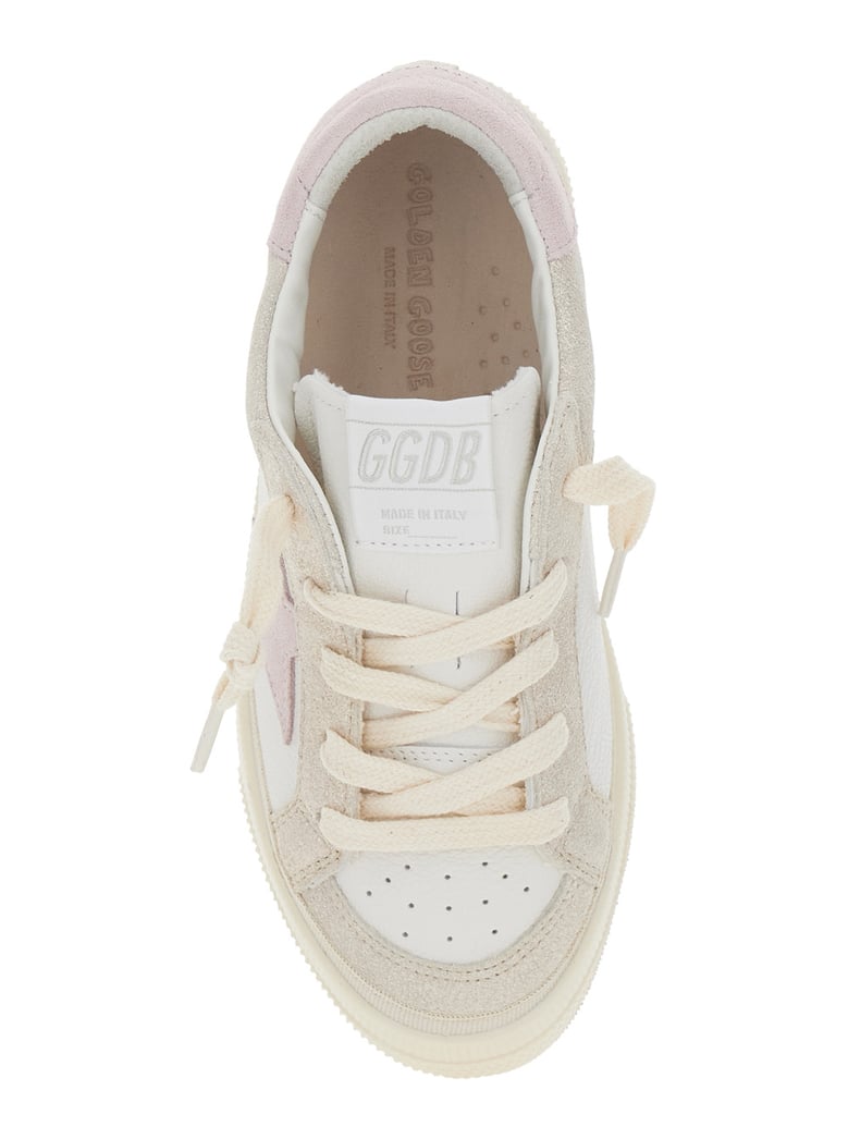 white low top sneakers with logo and star detail by Selfnex