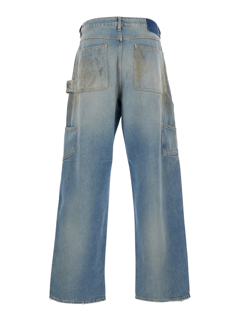 light blue jeans with ripped details by Selfnex