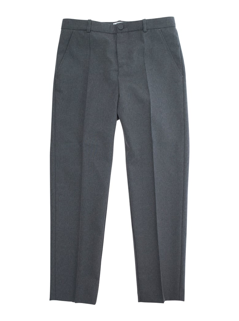 grey trousers with front plisse and logo by Selfnex