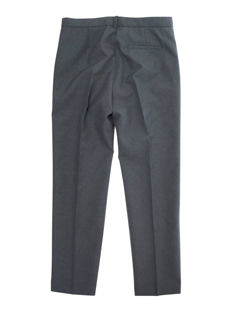 grey trousers with front plisse and logo by Selfnex