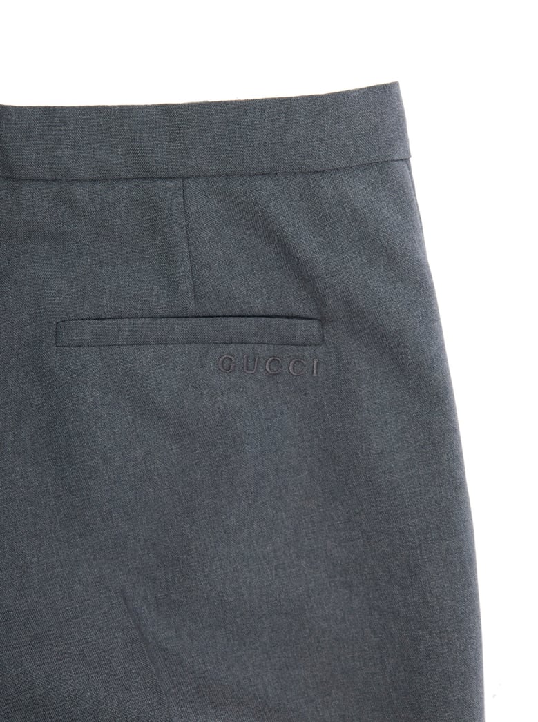 grey trousers with front plisse and logo by Selfnex