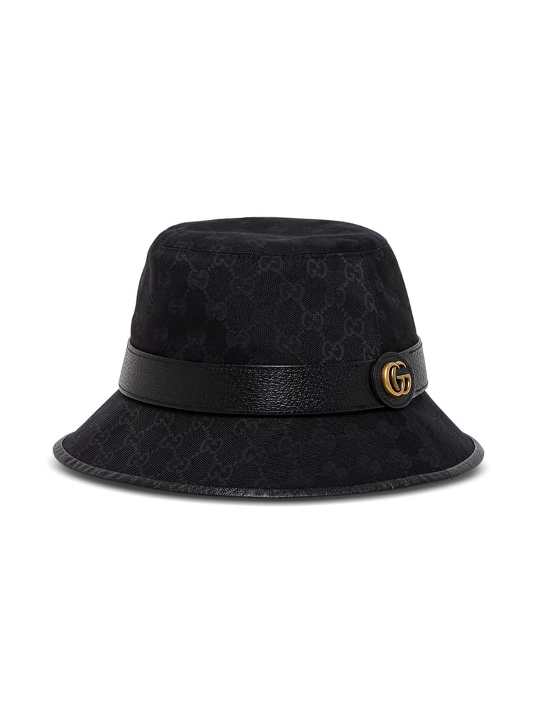 gg fabric black cloche hat by Selfnex