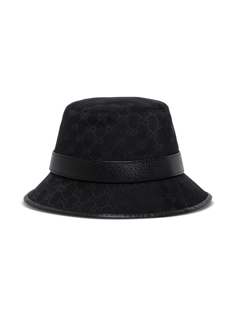 gg fabric black cloche hat by Selfnex