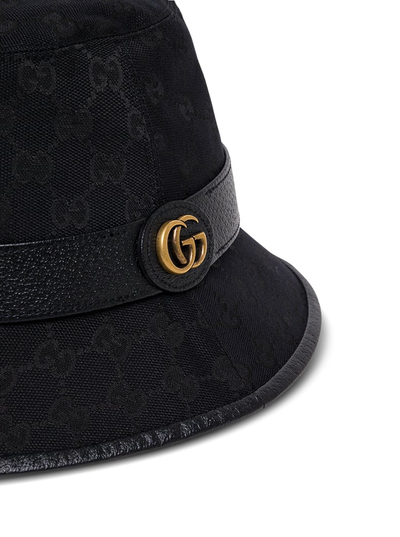 gg fabric black cloche hat by Selfnex