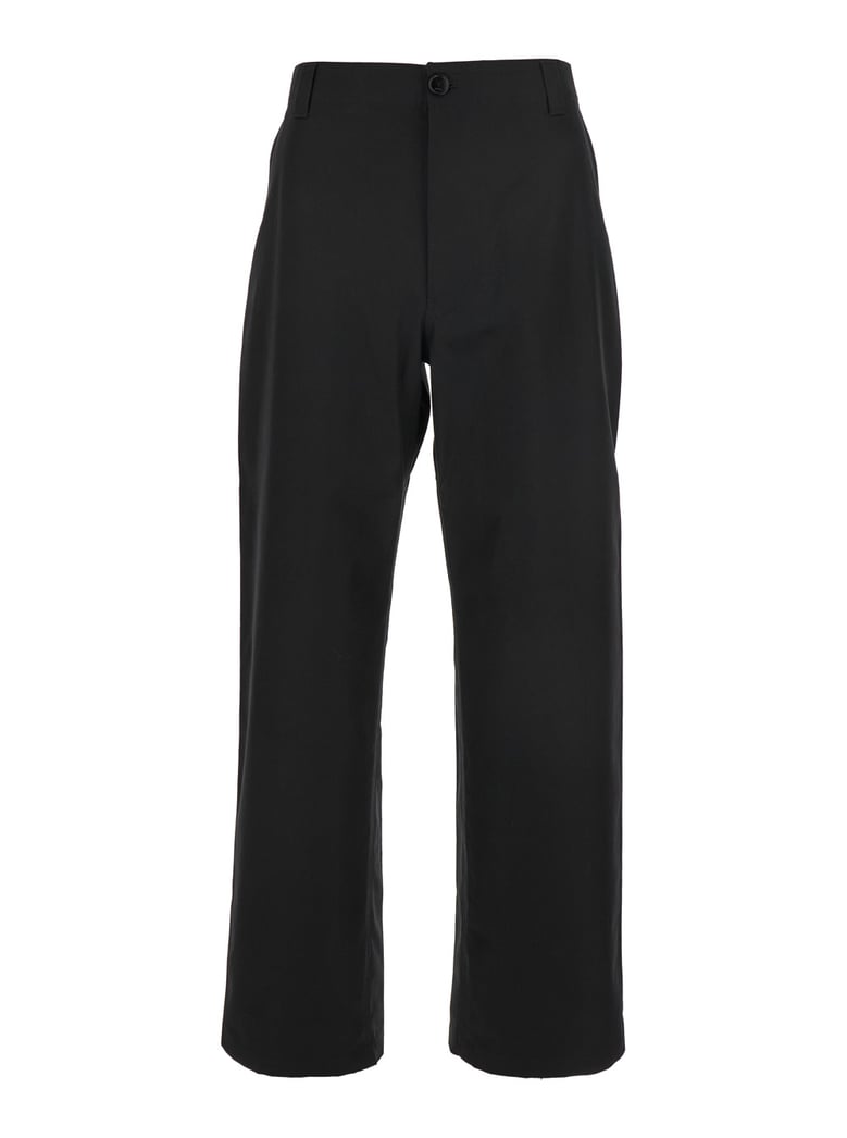 black cotton pants with web detail by Selfnex