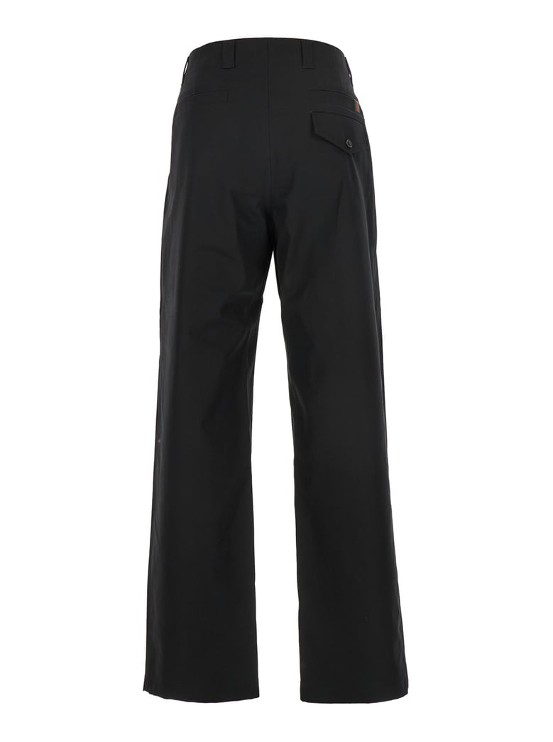 black cotton pants with web detail by Selfnex