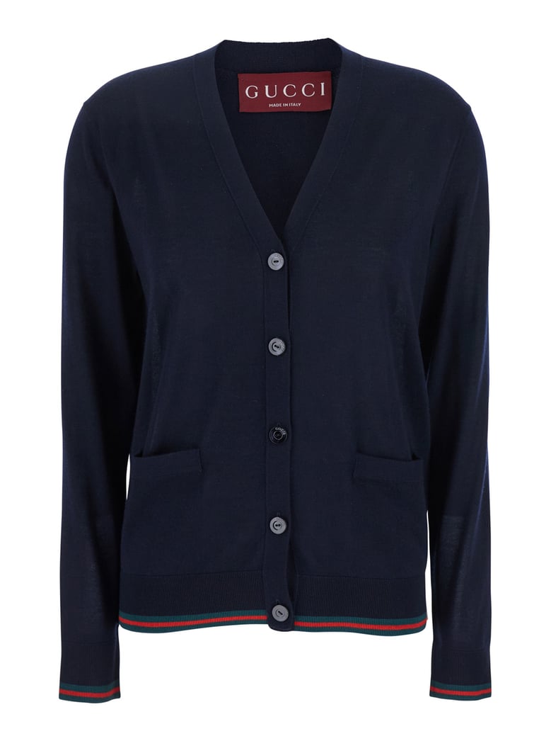 blue cardigan with web detail by Selfnex