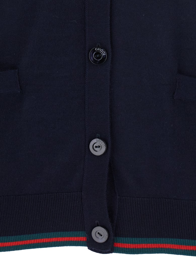 blue cardigan with web detail by Selfnex