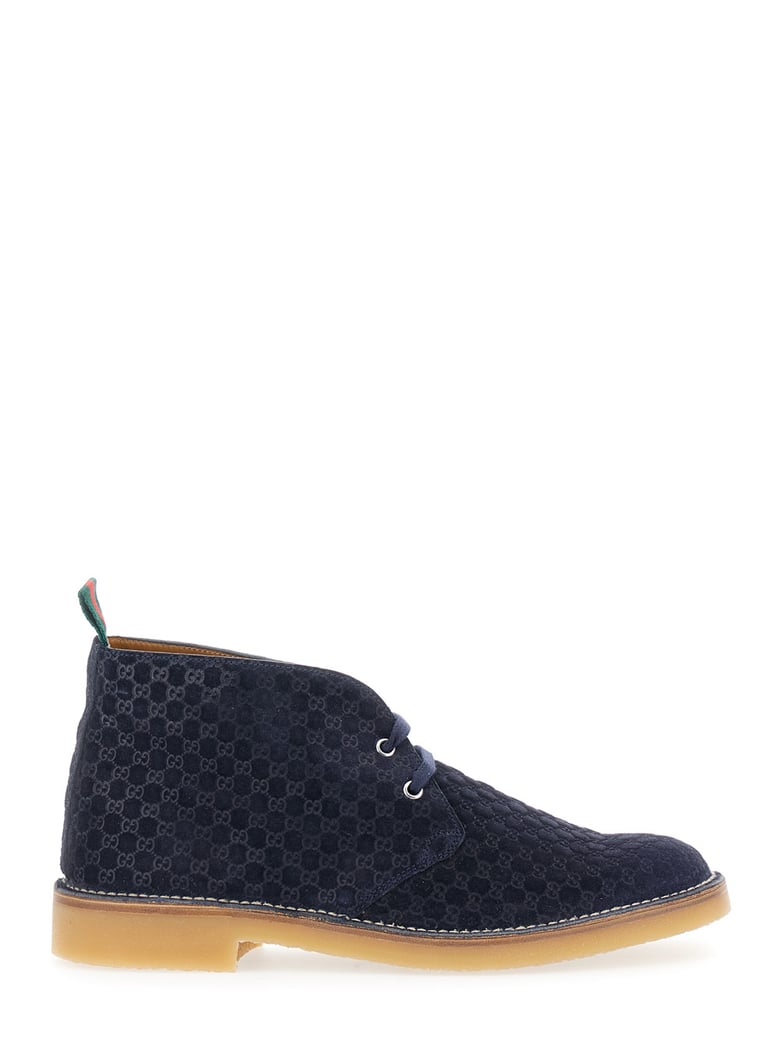 blue ankle boots with web detail by Selfnex