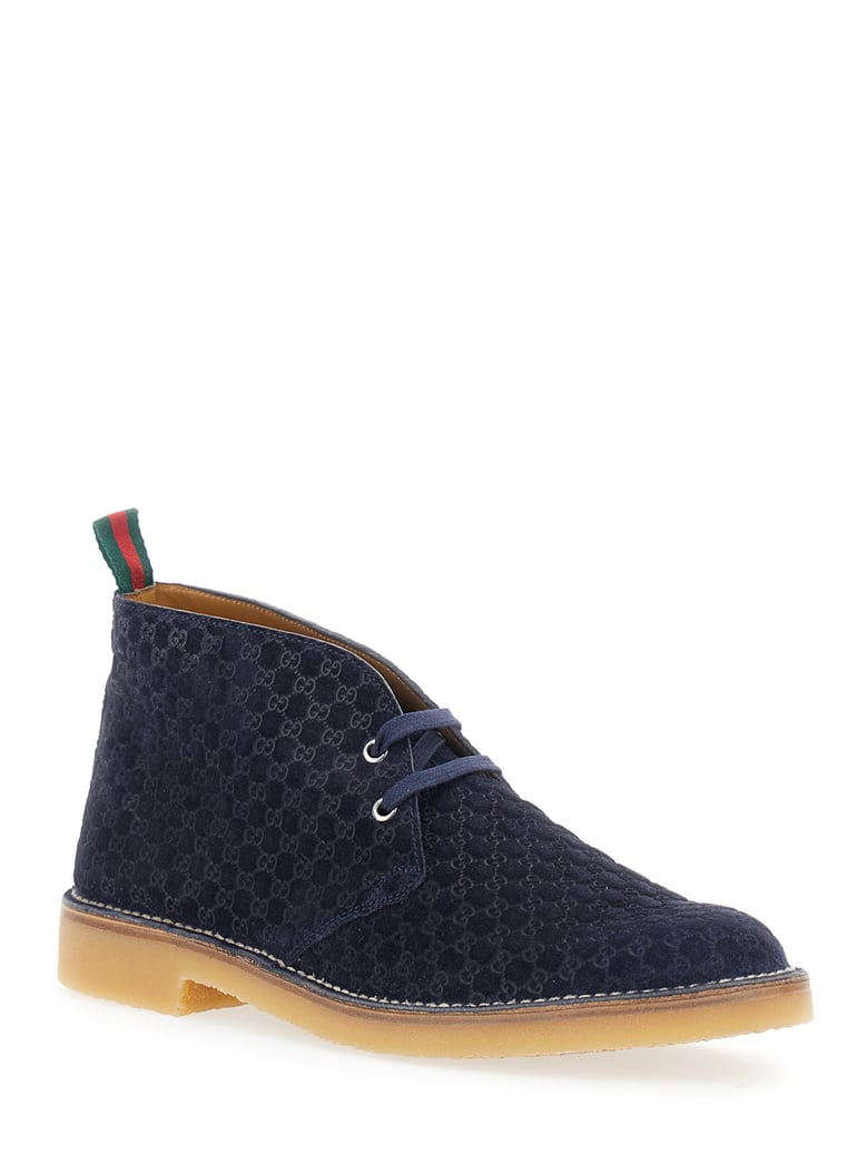 blue ankle boots with web detail by Selfnex