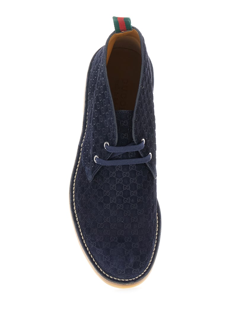 blue ankle boots with web detail by Selfnex