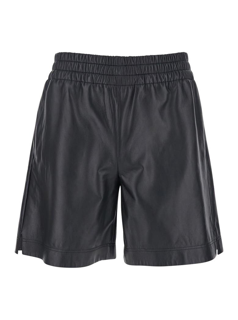 black bermuda shorts with elasticated waist by Selfnex