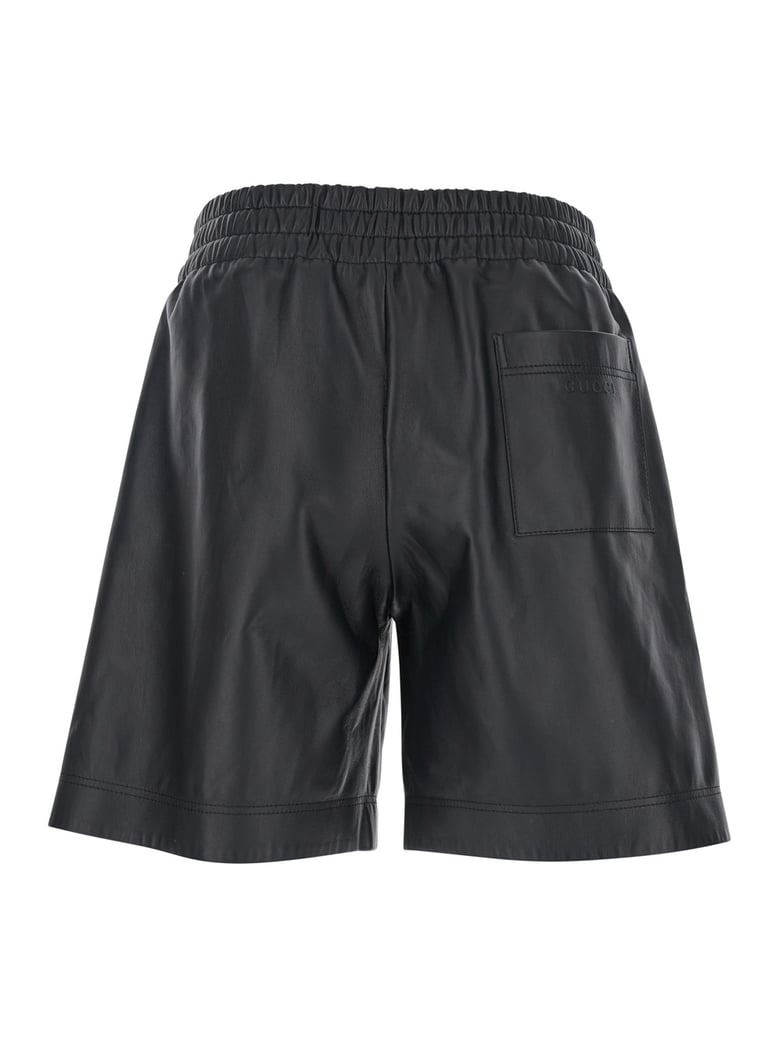 black bermuda shorts with elasticated waist by Selfnex