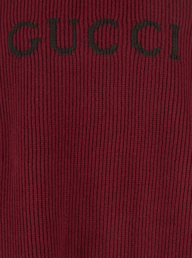 bordeaux crewneck sweater with logo embroidery by Selfnex