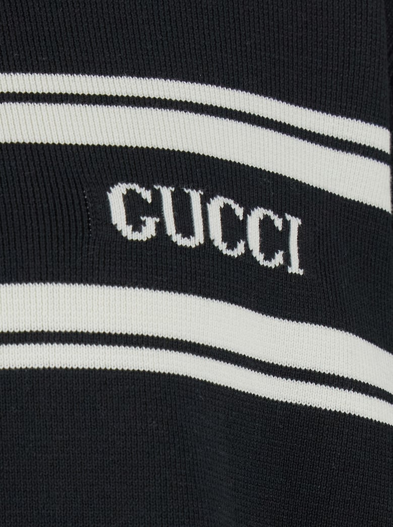 black wool sweater with logo lettering by Selfnex