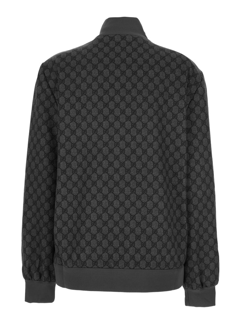 grey high neck sweatshirt with gg print by Selfnex