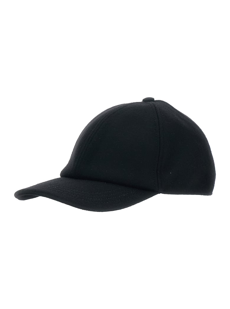 black wool baseball cap with logo by Selfnex