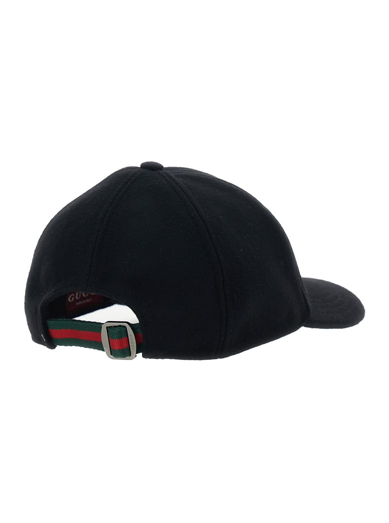 black wool baseball cap with logo by Selfnex