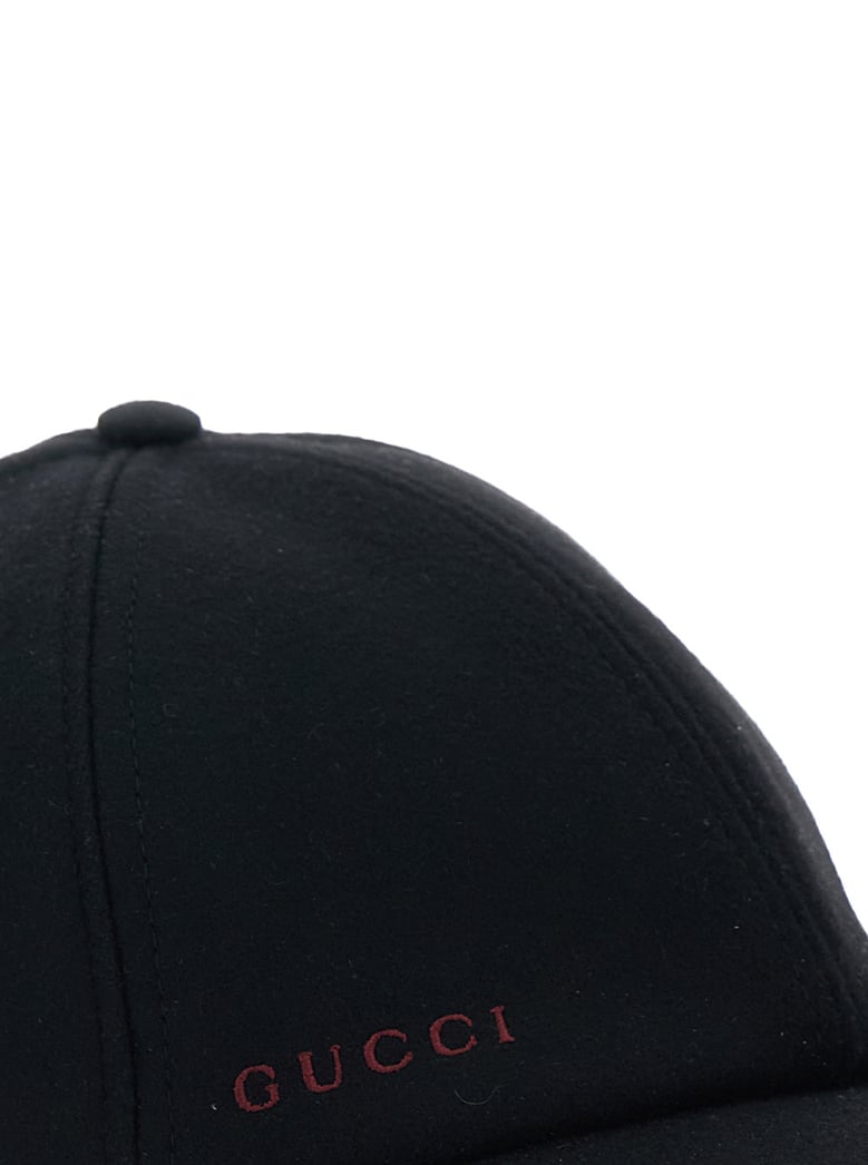 black wool baseball cap with logo by Selfnex
