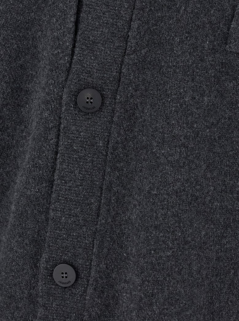 grey wool asymmetrical cardigan by Selfnex