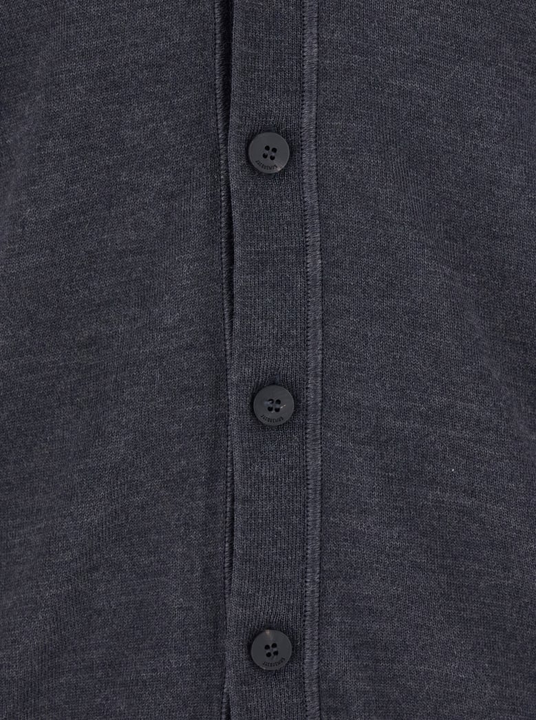 grey v-neck cardigan with logo by Selfnex