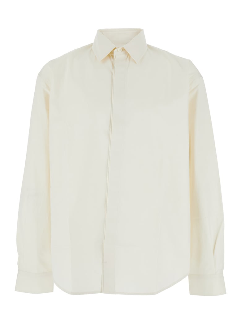 white shirt with maxi j logo by Selfnex