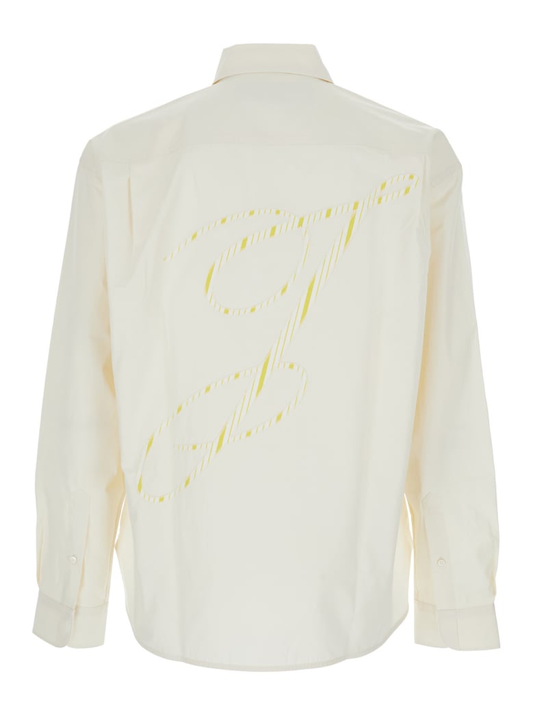 white shirt with maxi j logo by Selfnex