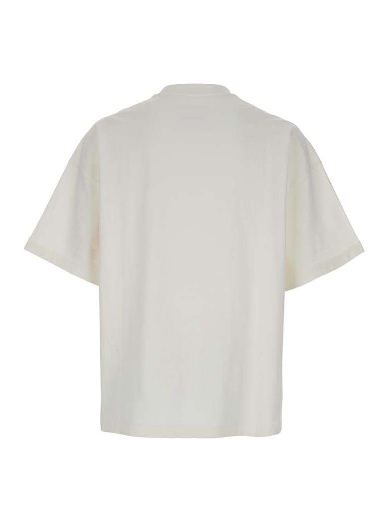 white cotton crewneck t-shirt with logo by Selfnex