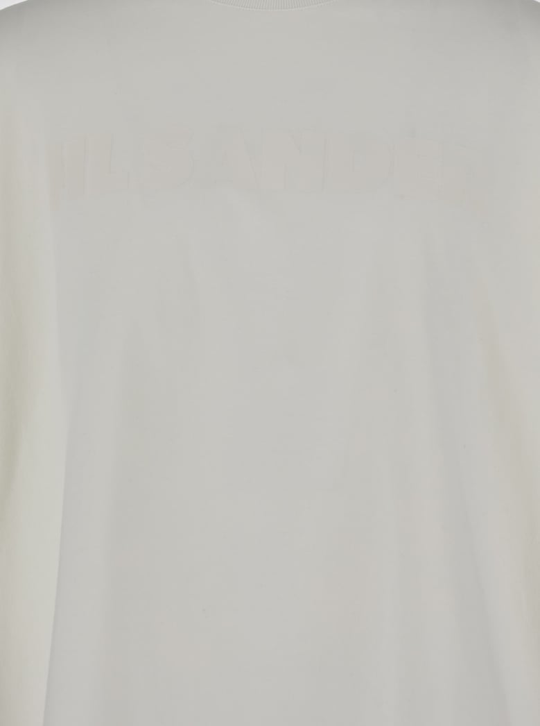 white cotton crewneck t-shirt with logo by Selfnex