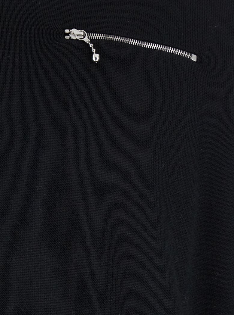 black wool sweater with classic collar by Selfnex
