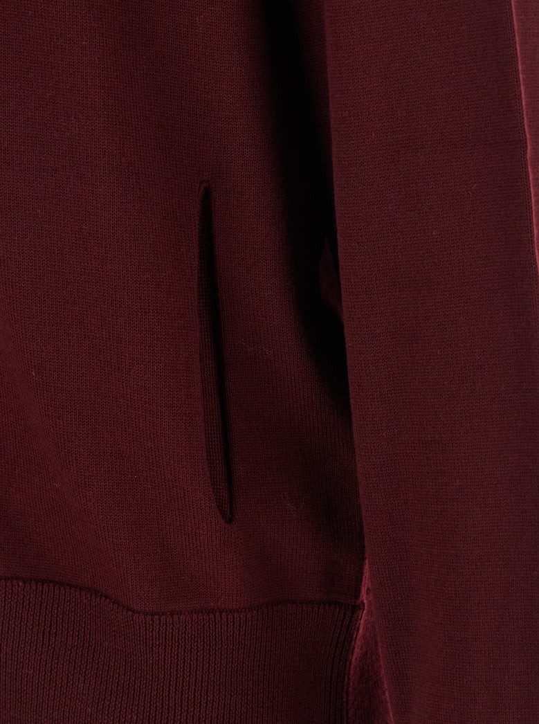 bordeaux cardigan with high neck and zip closure by Selfnex