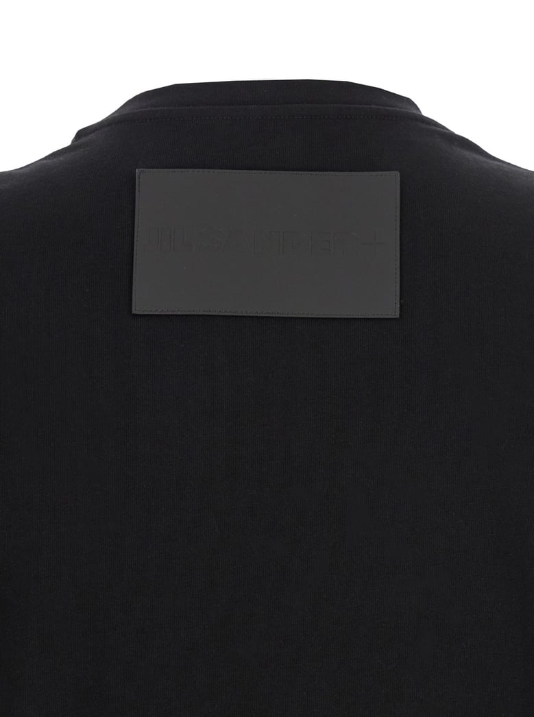 black crewneck t-shirt with rear logo patch by Selfnex