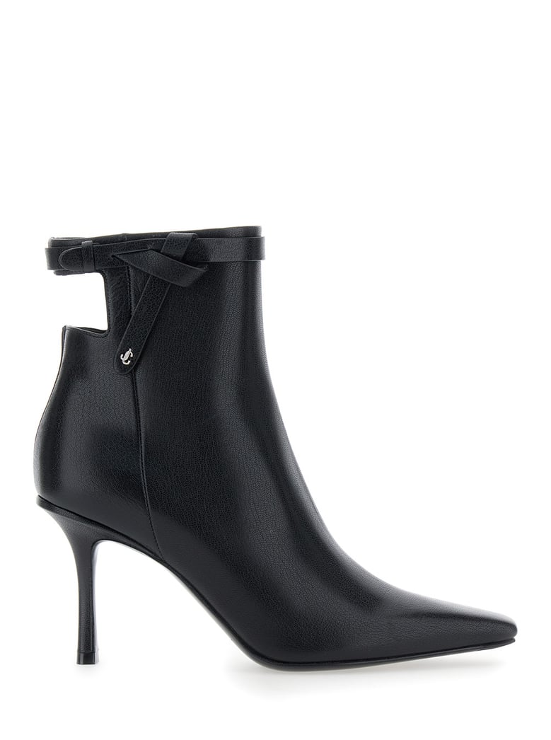 black ankle boots with knot detail by Selfnex