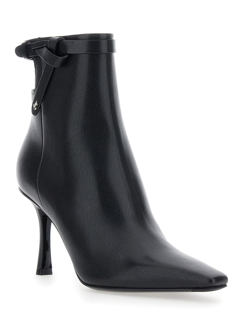 black ankle boots with knot detail by Selfnex
