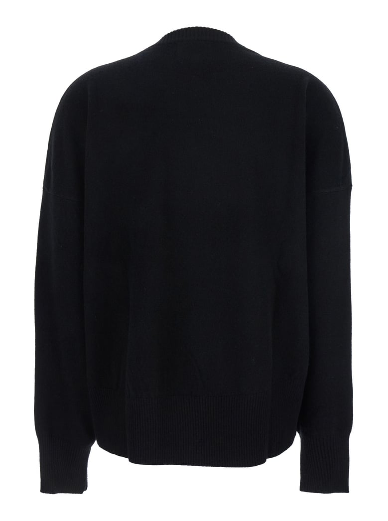 black cashmere crewneck sweater by Selfnex