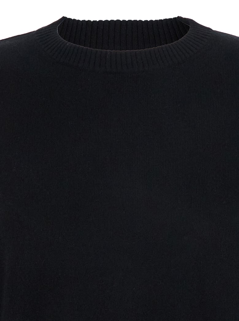 black cashmere crewneck sweater by Selfnex